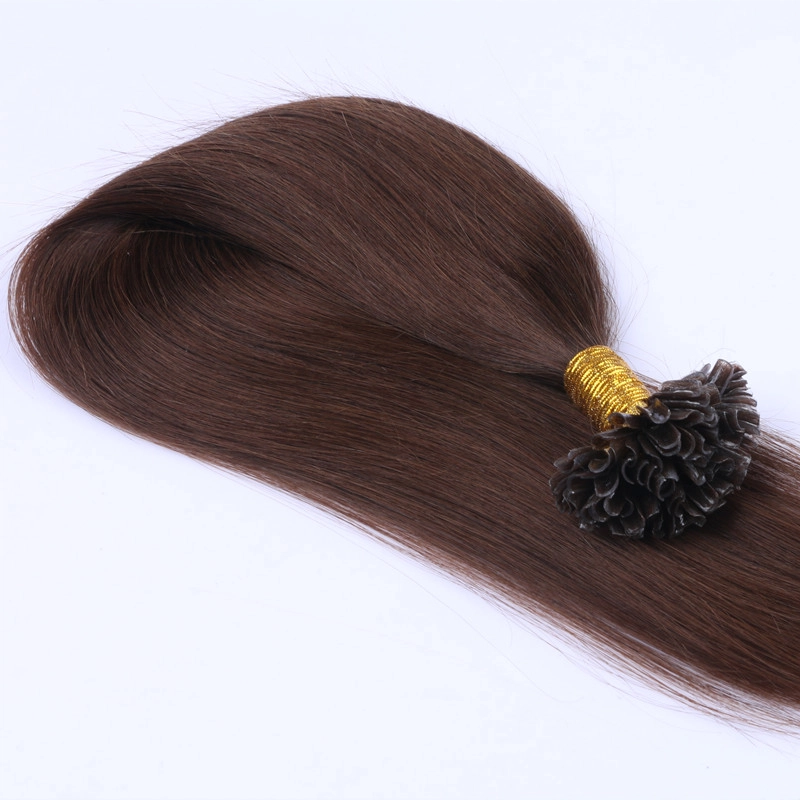 Medium brown u tips real human hair U tip keratin hair extension wholesale HJ 038